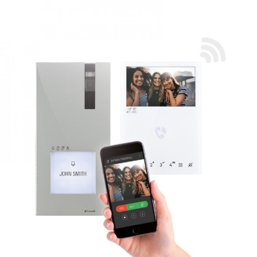Op te slaan Annoteren schouder Comelit Quadra kit mini handsfree 2-draads met wifi - ALU | Intercom  Parlofoon Videofoon